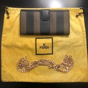* SOLD * Authentic Fendi Pequin Wallet with Chain